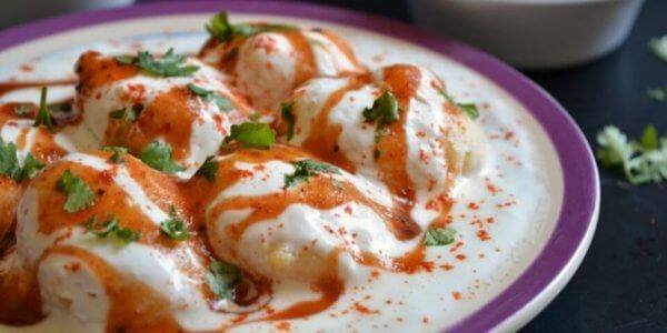 Whole grain dahi vada with homemade yogurt